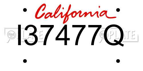 I37477Q California License Plate