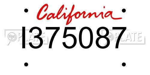 I375087 California License Plate