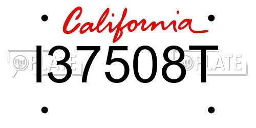I37508T California License Plate