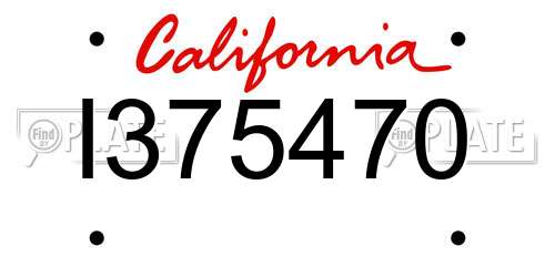 I375470 California License Plate