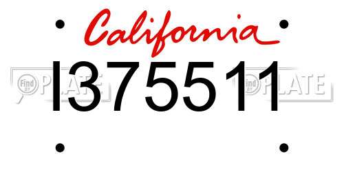 I375511 California License Plate