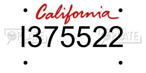 I375522 California License Plate