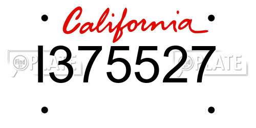 I375527 California License Plate