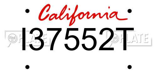 I37552T California License Plate