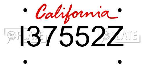 I37552Z California License Plate