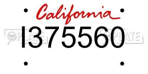 I375560 California License Plate