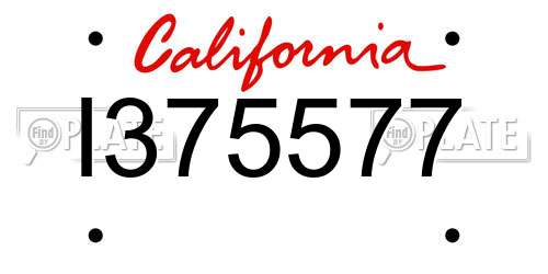 I375577 California License Plate
