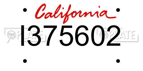 I375602 California License Plate
