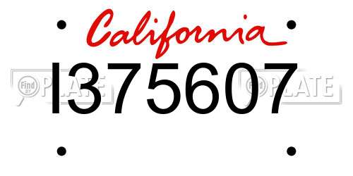 I375607 California License Plate