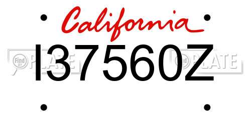 I37560Z California License Plate