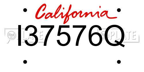 I37576Q California License Plate