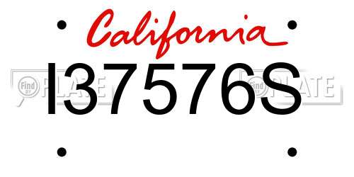 I37576S California License Plate
