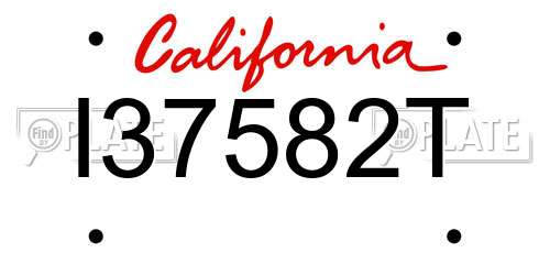 I37582T California License Plate