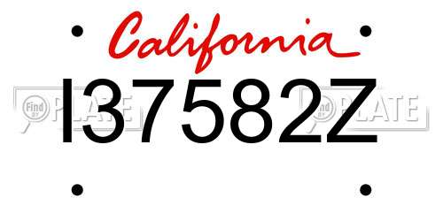 I37582Z California License Plate