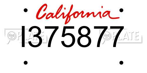 I375877 California License Plate