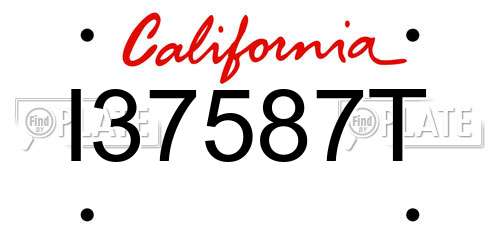 I37587T California License Plate