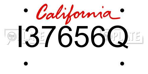 I37656Q California License Plate