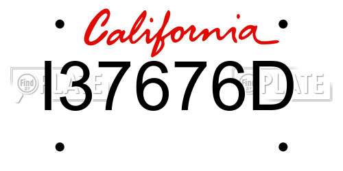 I37676D California License Plate