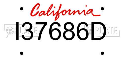 I37686D California License Plate