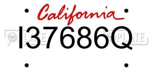 I37686Q California License Plate