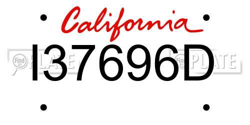 I37696D California License Plate