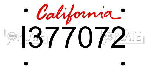 I377072 California License Plate