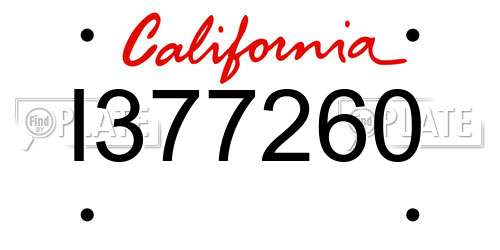 I377260 California License Plate