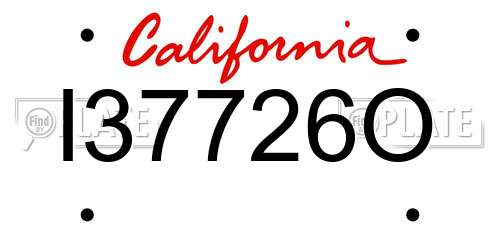 I37726O California License Plate