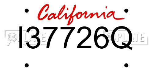 I37726Q California License Plate