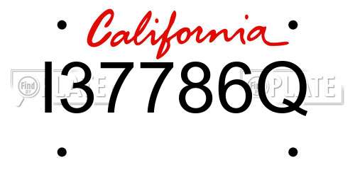 I37786Q California License Plate