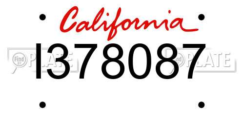 I378087 California License Plate