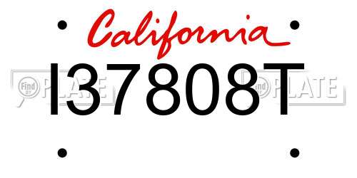 I37808T California License Plate