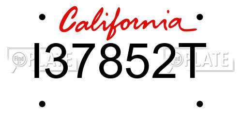 I37852T California License Plate