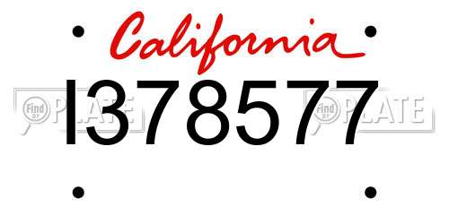 I378577 California License Plate