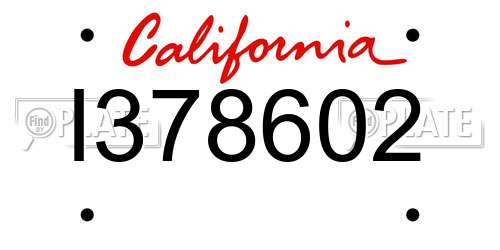I378602 California License Plate