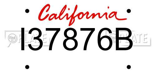 I37876B California License Plate