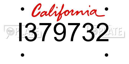 I379732 California License Plate