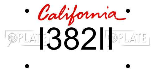 I382II California License Plate