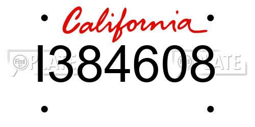 I384608 California License Plate