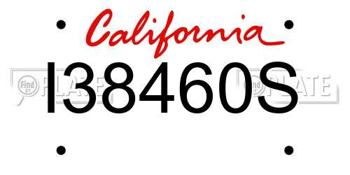 I38460S California License Plate
