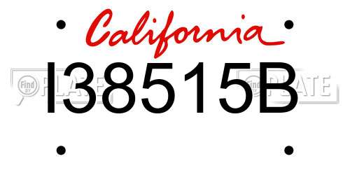 I38515B California License Plate