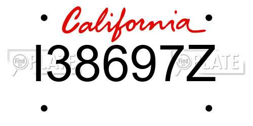 I38697Z California License Plate
