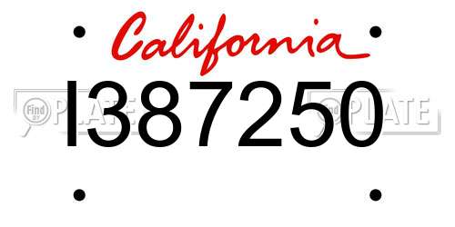 I387250 California License Plate