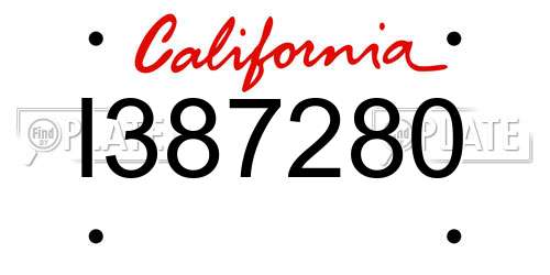 I387280 California License Plate