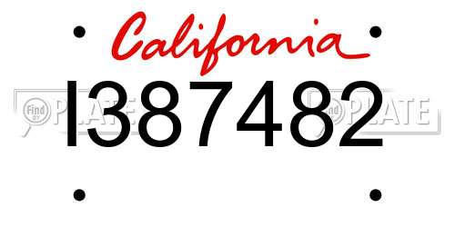 I387482 California License Plate