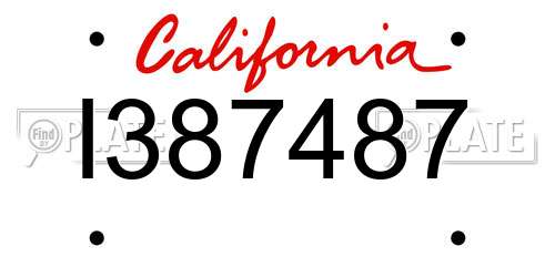 I387487 California License Plate