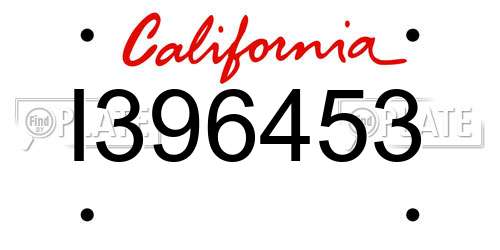 I396453 California License Plate