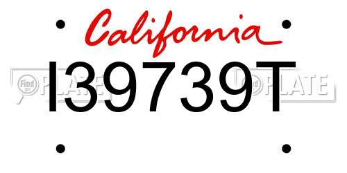 I39739T California License Plate