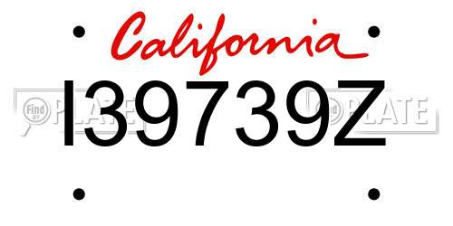 I39739Z California License Plate