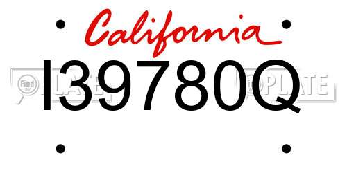 I39780Q California License Plate
